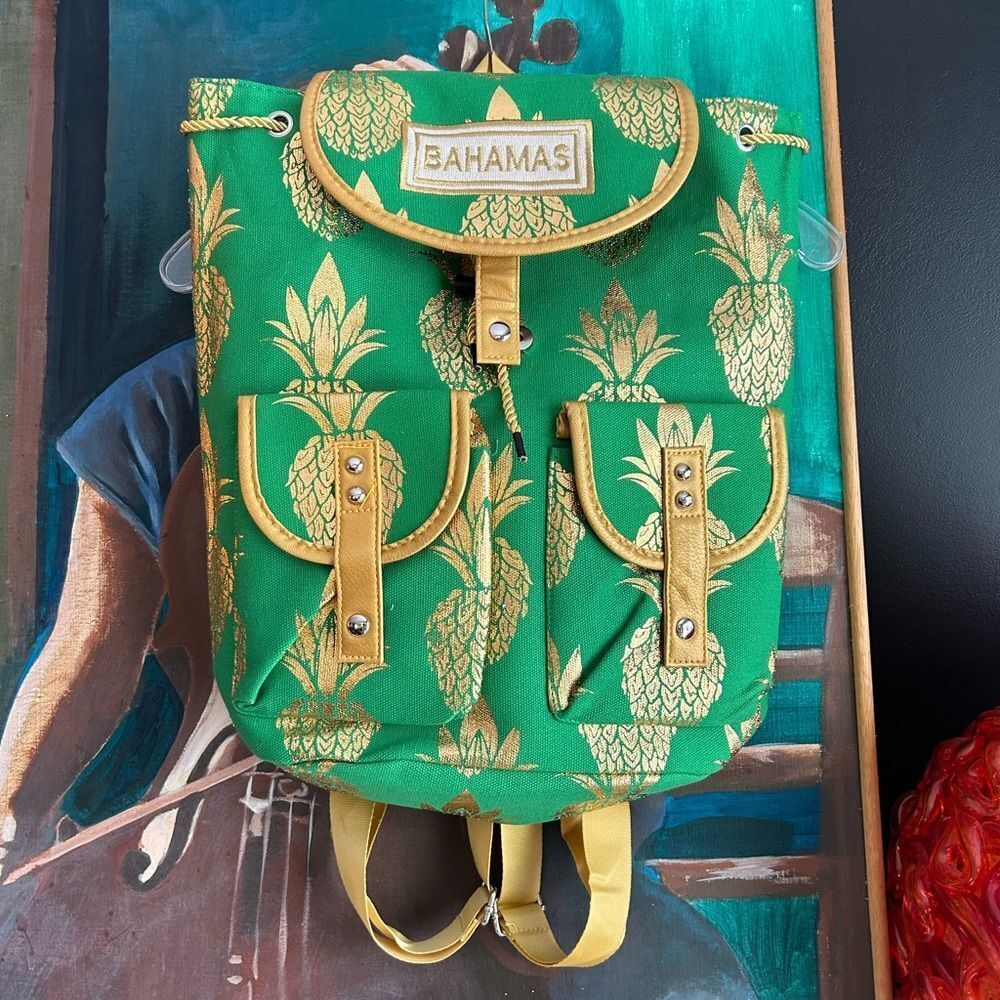 Vintage Green and Gold Backpack - Picture 2 of 16
